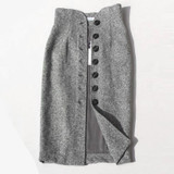 2017 Korea Autumn Winter High Waist Warm Long Wool Skirts Casual Midi Pencil Skirts Womens Saias Femininas Female Fashion Faldas