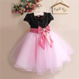 2017 Kids Patchwork Lace Dresses For Girl Bow Infant Baptism Baby Dress Princess Wedding Flower Girl Dress Children Party Wear 2017 Kids Patchwork Lace Dresses For Girl Bow Infant Baptism Baby Dress Princess Wedding Flower Girl Dress Children Party Wear