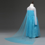 2017 Kids Elsa Costume Girls Long Sleeve Elsa Dress for Girls Princess Dress Halloween Cosplay Children Snow Queen Party Clothes