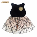 2017 Kids Dresses For Girls Plaid Patchwork Girls Clothes Sleeveless Summer Dress Baby Vest Dress vestido infantil Girls Dress