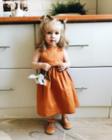 2017 Kids Dresses Summer Girl Clothes Ins Girls Pumpkin Color Vest Dress Girl Clothes Backless Girl Party Dress Children Dresses