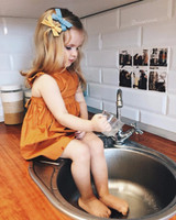2017 Kids Dresses Summer Girl Clothes Ins Girls Pumpkin Color Vest Dress Girl Clothes Backless Girl Party Dress Children Dresses