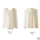 2017 Fashion Chiffon Shirts New Turn-down Collar White Blouse Brand Women Lace Loose Plus Size S-XXL Casual Blusas Femininas