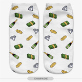 2017 Fashion Casual Cute Harajuku Funny Socks Unisex Low Cut Ankle Socks  Dollar Style Hockn 3D Printed Meias Man Women Sock