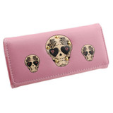 2017 fashion brand wallets for women creative rivet skull pattern wallet womens luxury brand purses carteira female card holder