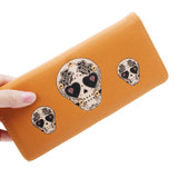 2017 fashion brand wallets for women creative rivet skull pattern wallet womens luxury brand purses carteira female card holder