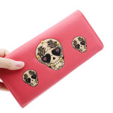2017 fashion brand wallets for women creative rivet skull pattern wallet womens luxury brand purses carteira female card holder