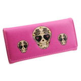 2017 fashion brand wallets for women creative rivet skull pattern wallet womens luxury brand purses carteira female card holder