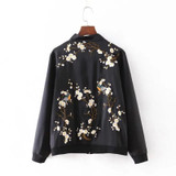 2017 Fashion Bird Plum Flower Embroidery Womens Bomber Jacket Baseball Ladies Pilots Outerwear Harajuku  Coat where is wy mind