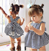 2017 Fashion baby toddler girls dress newborn girls bowknot dress Infant clothing casual dress for summer vestido
