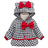2017 Fashion Baby Girl Winter Coat clothes Cotton Bow Hooded Coat Thick Warm Outwear Clothes baby girl clothes baby Clothing