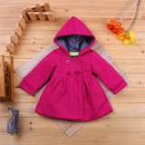 2017 Fashion Baby Fall Jackets Long-Sleeved Toddler Girl Baby Coat Spring Flowers Lining Cotton Hooded Jacket Baby Girl Clothes