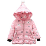 2017 Fashion Baby Girl Winter Rabbit Hooded Coat Thick Warm Outwear Clothes Winter clothes baby girl clothes baby Clothing