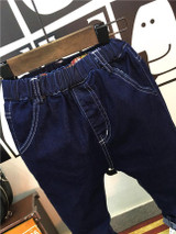 2017 Fashion Autumn Winter Boys Jeans Child Cartoon Casual Jeans for Boys Infant Pants Boys Trousers Elastic Waist Kids Jeans