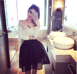 Stylish Women High Waisted Pleated Floral Short Mini Skirt Skater Flared Skirt