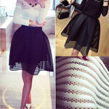 Stylish Women High Waisted Pleated Floral Short Mini Skirt Skater Flared Skirt