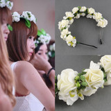 Stylish Women Girls Floral Headband Bohemia HairBand Flower Garland Wedding Prom Head wrap Hair Accessories Gift 2017 NewArrival