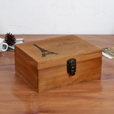 Stylish Vintage Wooden Box Wooden box with Lock Jewelry Treasure Chest Case Organizer Manual Wood Box Desktop Storage Box 0.85KG