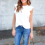 Stylish Sexy Women clothes Summer round neck solid Sleeveless Shirts pullover Casual Loose Chiffon Blouses one pieces