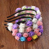 Stylish Flower Garland Floral Bridal Headband Hairband Wedding Prom Lace Flower headband Hair Accessories for Gift New Arrival