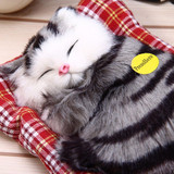 Stuffed Toys Lovely Simulation Animal Doll Plush Sleeping Cats Toy with Sound Kids Toy Decorations Birthday Gift For Children Stuffed Toys Lovely Simulation Animal Doll Plush Sleeping Cats Toy with Sound Kids Toy Decorations Birthday Gift For Children