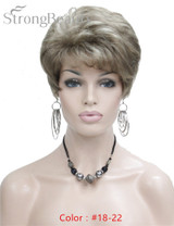 StrongBeauty Synthetic Short Curly Hair Puffy Natural Blonde/Silver Grey Wigs With Bangs For Women Many Color For Choose
