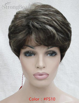 StrongBeauty Synthetic Short Curly Hair Puffy Natural Blonde/Silver Grey Wigs With Bangs For Women Many Color For Choose