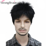 StrongBeauty Fake Synthetic Short Black Brown Gold Boy Wig Men Students Hair Cosplay Wigs