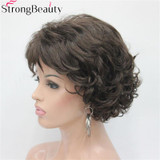 StrongBeauty Short Curly Synthetic Wigs Heat Resistant Full Capless Hair Women Wig