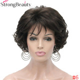 StrongBeauty Short Curly Synthetic Wigs Heat Resistant Full Capless Hair Women Wig