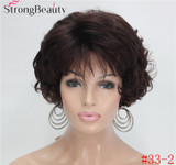 StrongBeauty Short Curly Synthetic Wigs Heat Resistant Full Capless Hair Women Wig