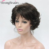 StrongBeauty Short Curly Synthetic Wigs Heat Resistant Full Capless Hair Women Wig