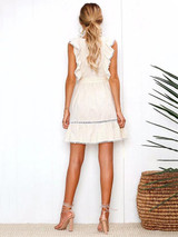 Stripes Single Button Waisted Mini Dress