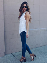 Striped Sleeveless Jumper Blouses&Shirts Top