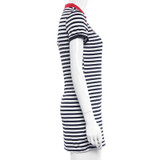 Striped Navy V neck Summer Dresses Casual Bodycon Knee-Length Summer Dress Women Clothes