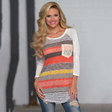 Striped Lace Crochet Women Blouses Plus Size Knitted Autumn Pockets Shirts Long Sleeves Asymmetrical Patchwork Pullovers 30%Y