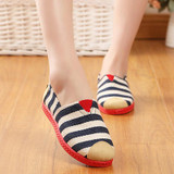 Striped Lazy Shoes Woman Comfortable Female Flat Shoes Women's Flats Slip On Spring Summer Womens Shoes for Mother zapatos mujer