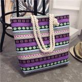 Stripe Black Handbag Summer Beach Bag Canvas Tote Bags Canvas Woman Shopping Bag Women Cheap Hand Bags Shoulder Sac a Main