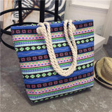 Stripe Black Handbag Summer Beach Bag Canvas Tote Bags Canvas Woman Shopping Bag Women Cheap Hand Bags Shoulder Sac a Main