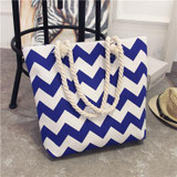Stripe Black Handbag Summer Beach Bag Canvas Tote Bags Canvas Woman Shopping Bag Women Cheap Hand Bags Shoulder Sac a Main