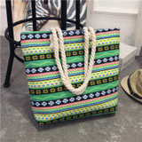 Stripe Black Handbag Summer Beach Bag Canvas Tote Bags Canvas Woman Shopping Bag Women Cheap Hand Bags Shoulder Sac a Main