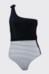 Chicnico Fashion One Shoulder Striped One Piece Bikini