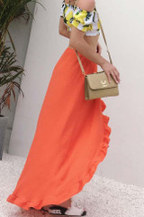 Chicnico Fashion Flounce Hem Solid Color Beach Skirt