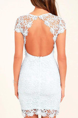 Chicnico Duplicate Open Back Lace Mini Dress