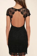 Chicnico Duplicate Open Back Lace Mini Dress