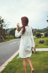 Chicnico Duplicate Embroidery White Beach Dress Cover Up