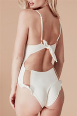 Chicnico Duplicate Back Tie Lace One Piece Bikini