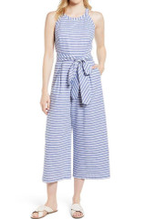 Chicnico Duplicate Sleeveless Striped Jumpsuit