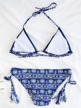 Chicnico Deep plunging Floral Print Bikini Set