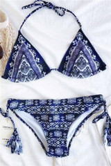 Chicnico Deep plunging Floral Print Bikini Set